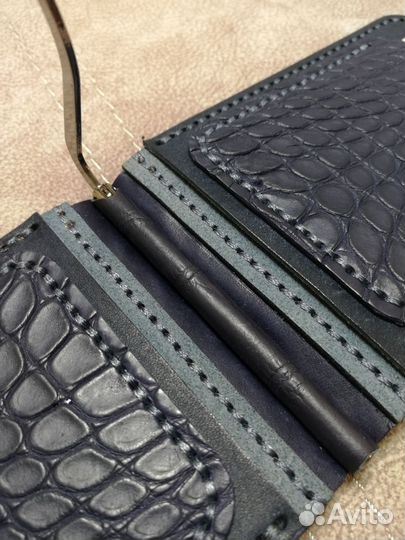 Зажим из натуральной кожи Pueblo крокодил Taxas