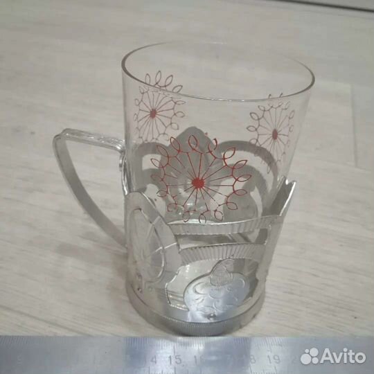 Винтажный подстаканник с тонкостенным стаканом