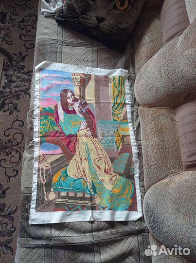 Картина вышитая крестом ретро винтаж