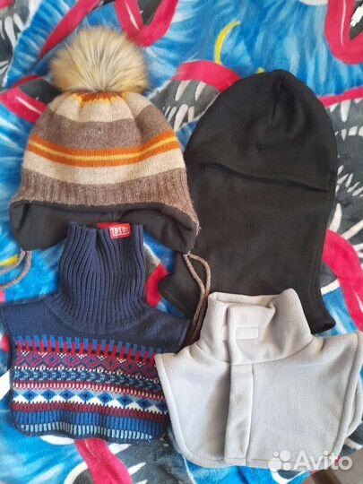 Детская шапка зимняя, шапка балаклава и манишки