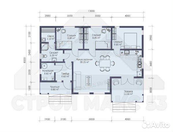 Дом каркасный под ключ 114 м², проект Финский