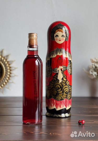 Штоф-матрёшка под бутылку 0,5 л, 32 см