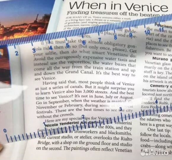 Новая лупа Френеля 3Х линейка-закладка вмест очков