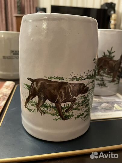 4 раритетные пивные кружки. Сцены охоты. Германия