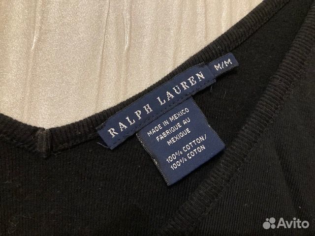 Ralph Lauren черный топ с длинным рукавом, М