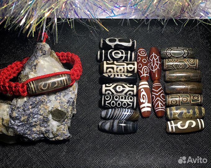 Шамбала с талисманом Дзи с красной нитью на заказ