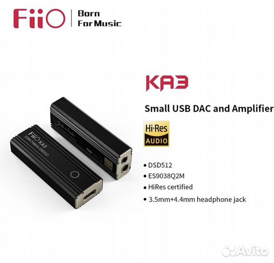 Fiio ka3 DAC цап усилитель для наушников 9038 q2m