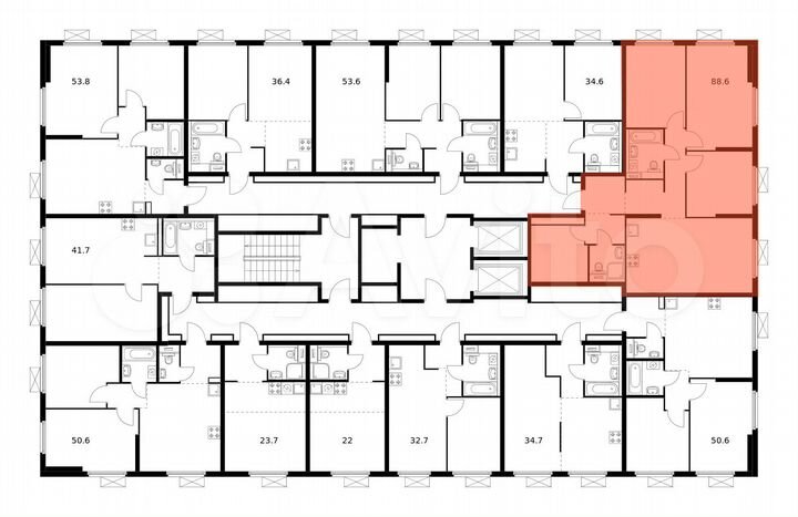 3-к. квартира, 88,6 м², 14/21 эт.