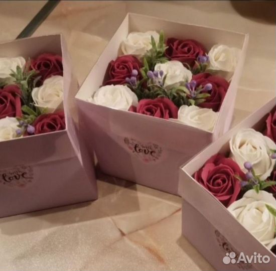 Букет роз из мыла