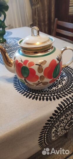 2 доливочных чайника 1,7 и 3 л, заварочный Гжель