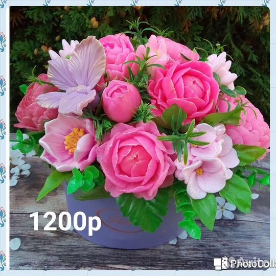 Букет цветов из мыла на юбилей