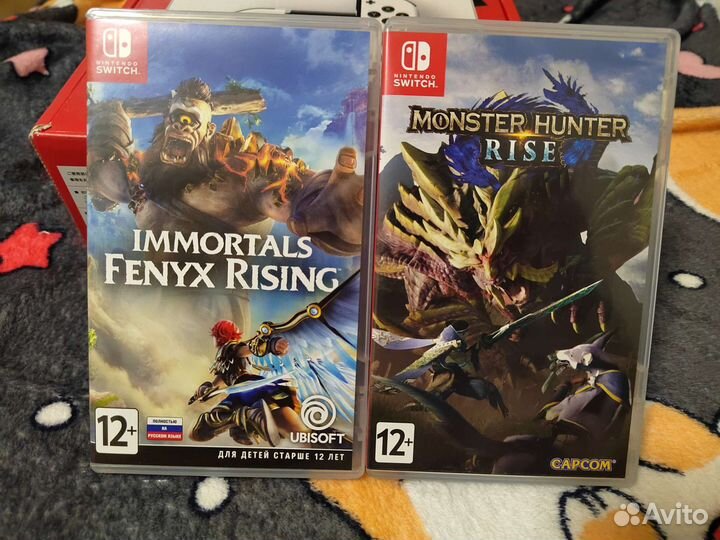 Nintendo switch oled с играми, сумкой и джойстиком