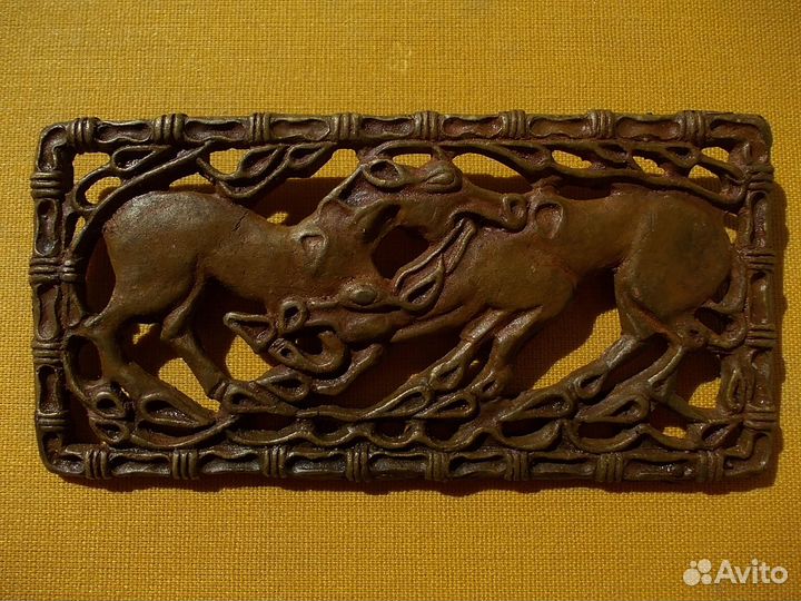 Пластина сцена кони скифы бронза копия