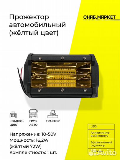 Светодиодная фара прожектор 12/24V