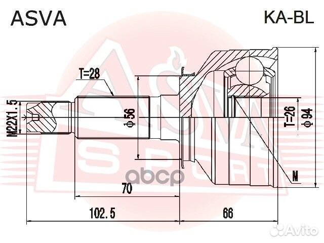 ШРУС внешний kabl asva