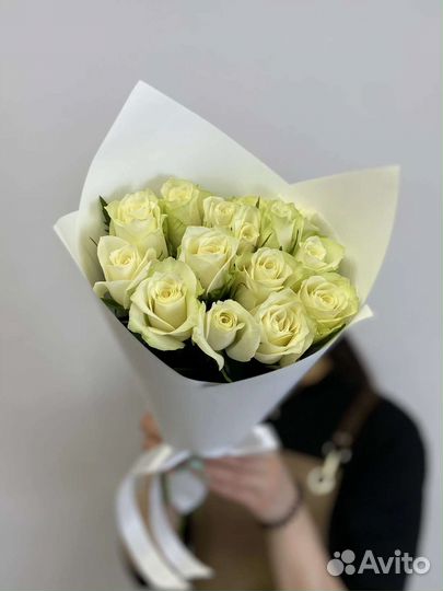15 белых роз букет цветы с доставкой