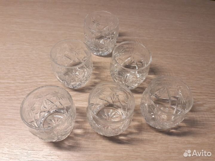 Хрустальные стопки рюмки 6 шт