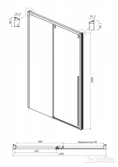 Дверь в нишу Ambassador Intense 110021103IX (1400x