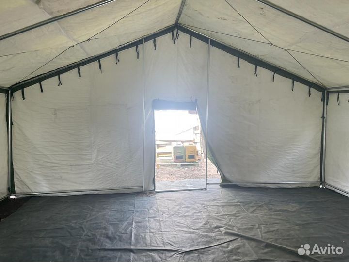 Палатка Каркасная утепленная зеленого цвета 8х5м