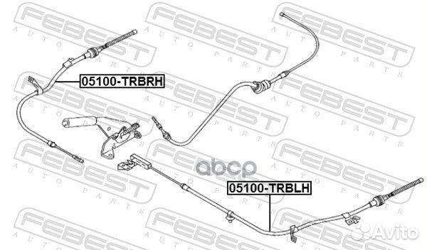 05100-trblh трос ручника левый Ford Escape 2.0