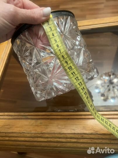 Хрусталь ваза конфетница мельхиор