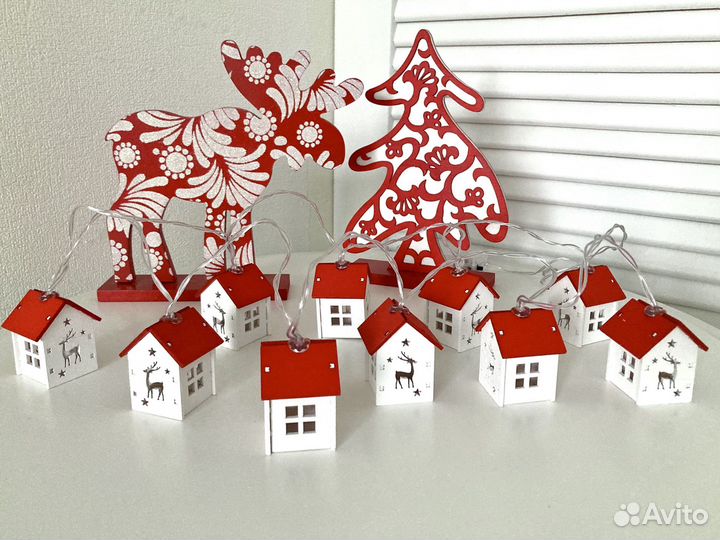 Новогодняя гирлянда домики