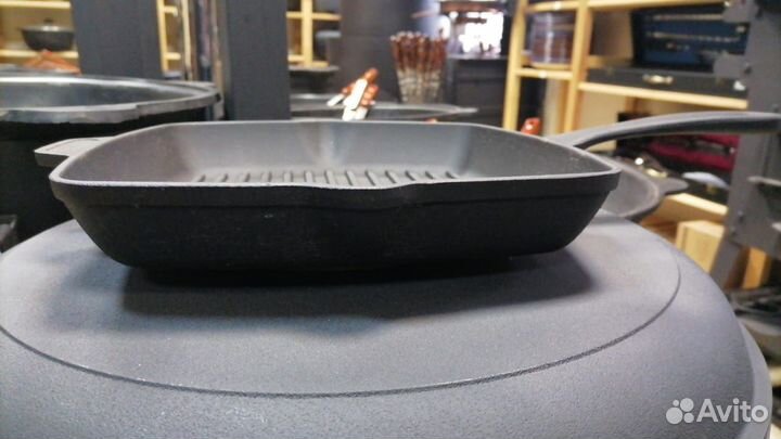 Чугунная сковорода гриль для костра