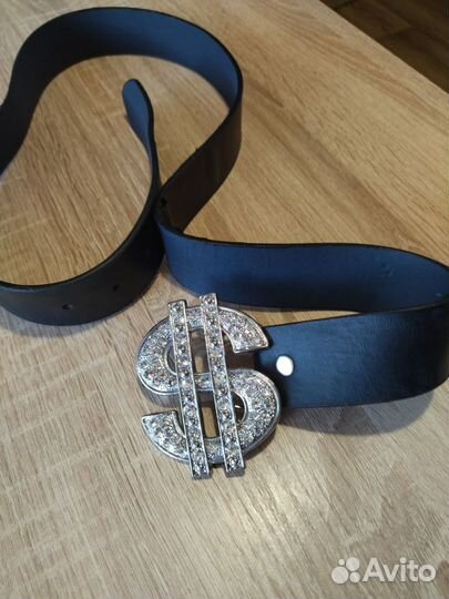 Ремень со знаком доллара Воротник чернобурка нов
