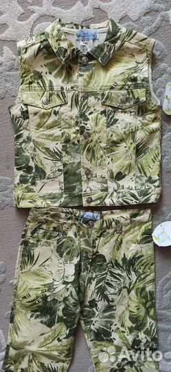 Джинсовый костюм брюки+жилетка на девочку 116р