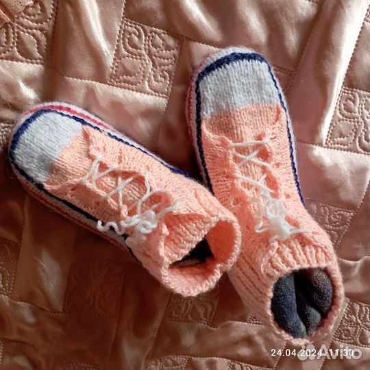 Носки шерстяные вязаные ручной работы