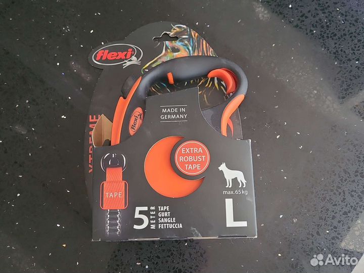 Поводок-рулетка Flexi Xtreme L Tape 5m, 65 kg