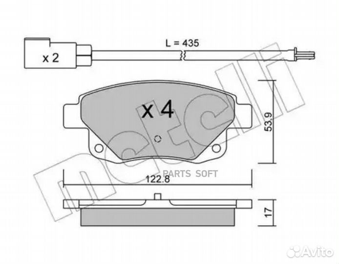 Metelli 22-0681-0 Колодки торм.зад