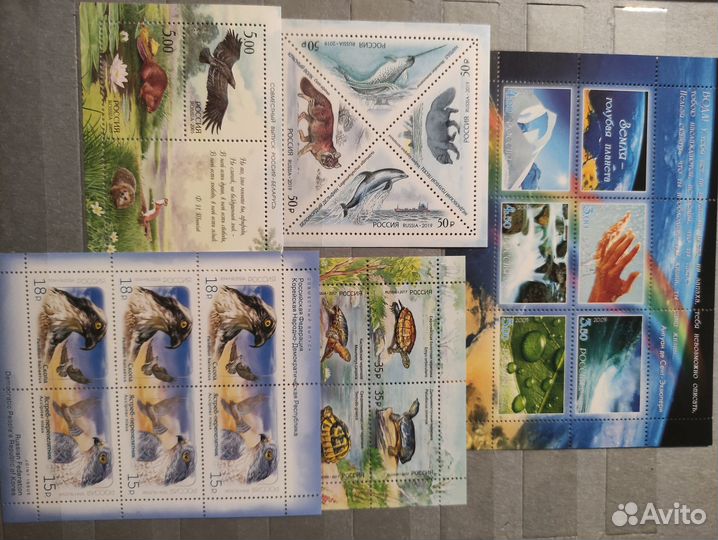 Марки почтовые Россия по тематикам 1990 - 2001