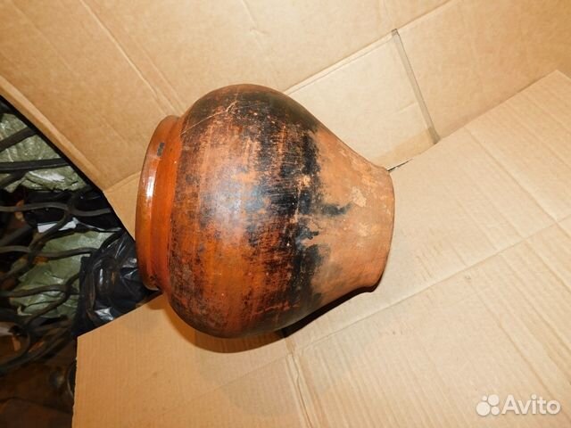 Старинный, керамический горшок-кашник ри-рс