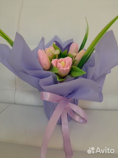 Букеты тюльпанов из мыла ручная работа