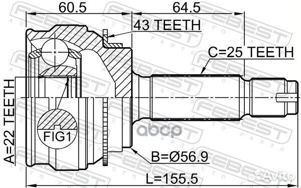 Шрус внешний перед прав/лев 0410CSA43 Febest