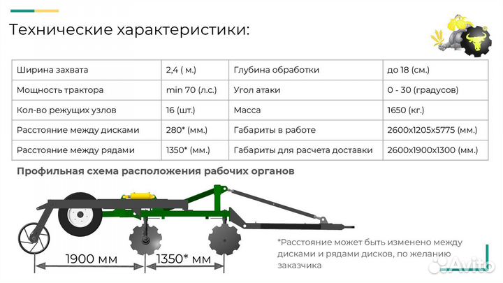 Борона Радогост-маш БД-2,4х2П, 2022