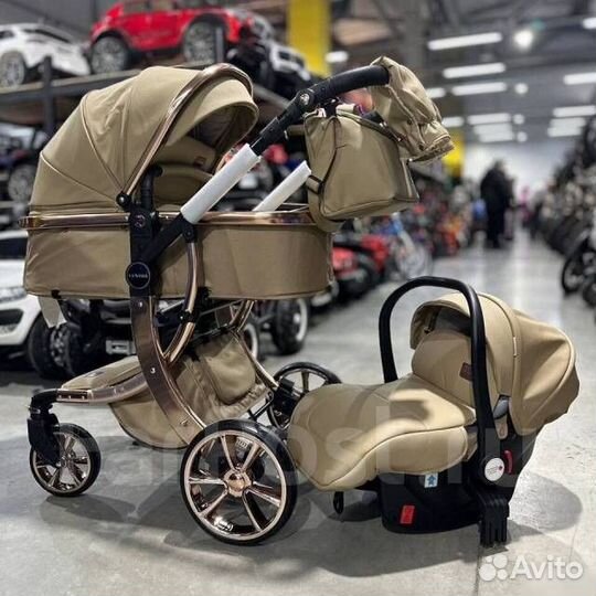 Коляска 3 в 1 эко кожа