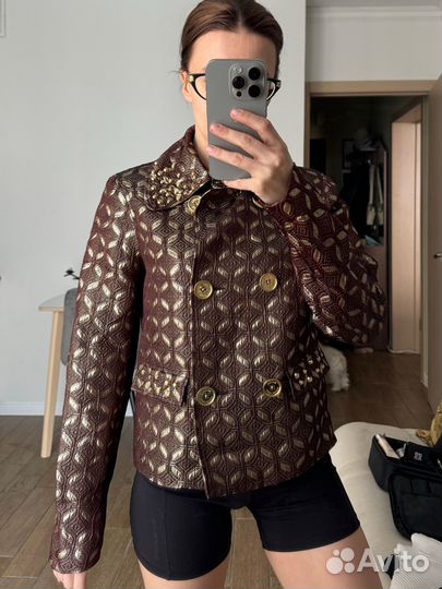 Жакет Michael Kors жакард золотой оригинал S