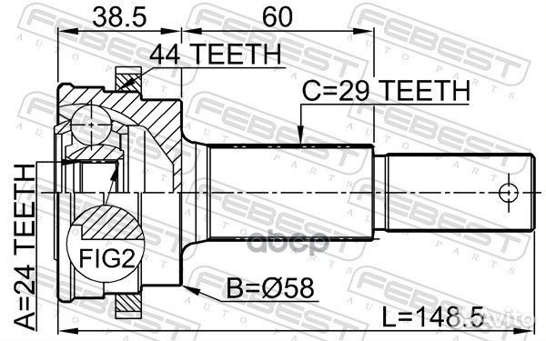 ШРУС наружный задний 24X58X29 nissan X-trail 01