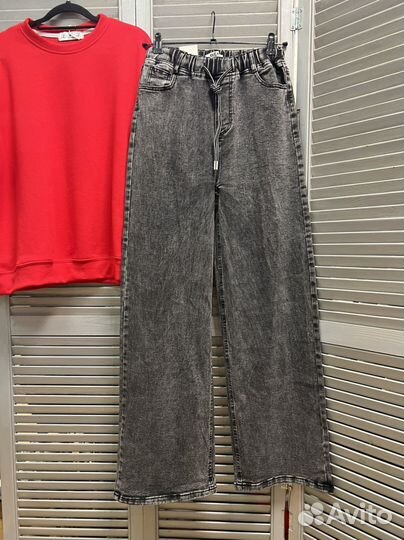 Джинсы трубы 46,48,50,52,54