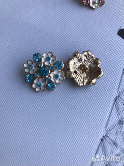 Пуговицы цветок металлические