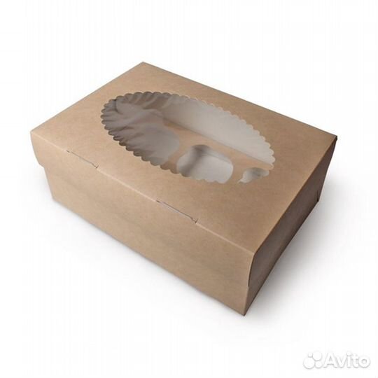 Упаковка коробка для маффинов и капкейков