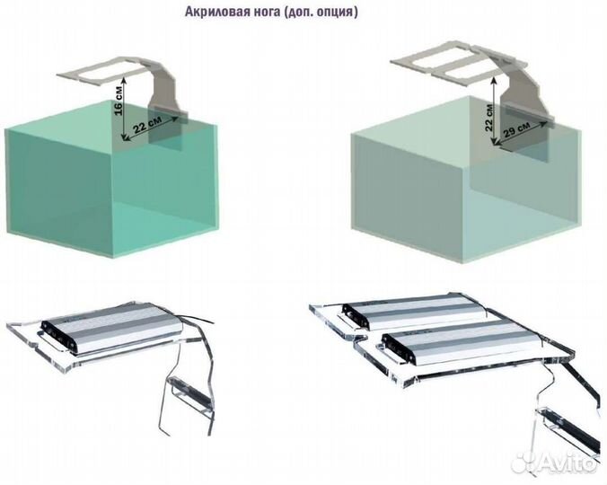 Светильник 15Вт для морского аквариума 2 канала