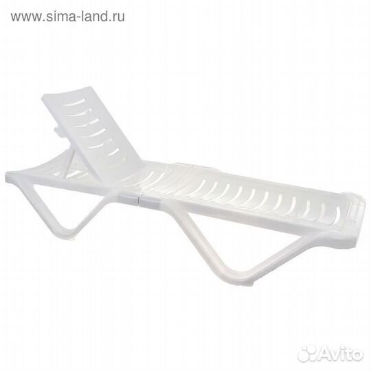 Шезлонг, размер 192 х 62 х 32, цвет белый