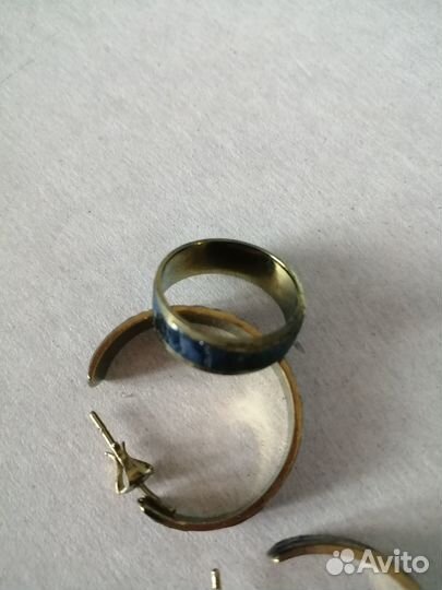 Серьги, кольцо цирконий