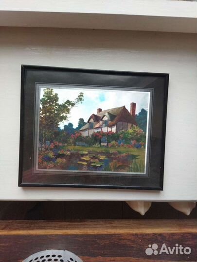 Картина-голография Домик у пруда