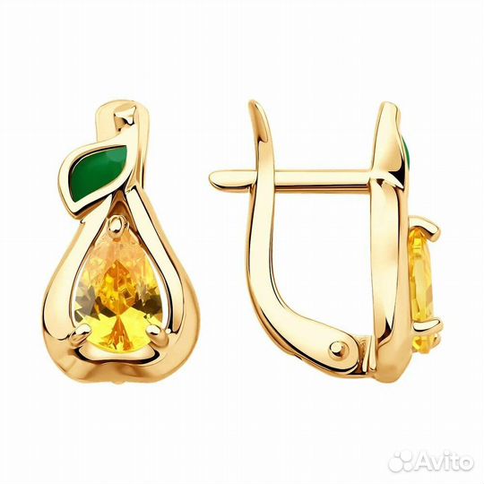 Золотые серьги Diamant