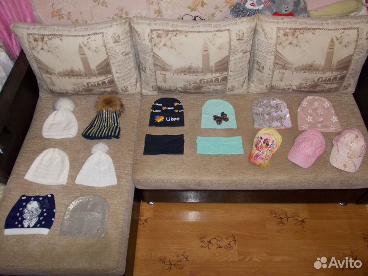 Шапки зима, осень-весна, комплекты, кепки с 4-8лет