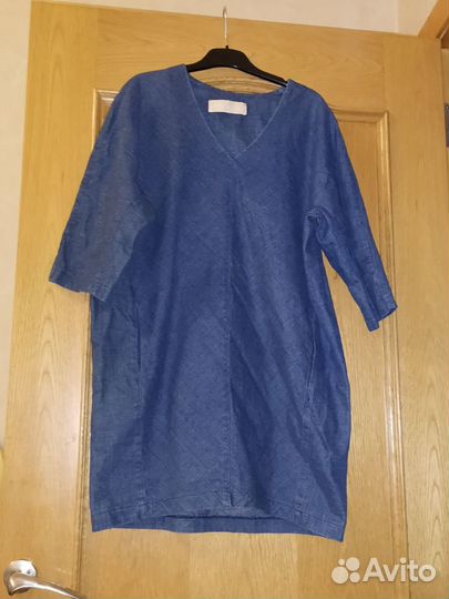 Платье-кокон с карманами, джинса, 12storeez